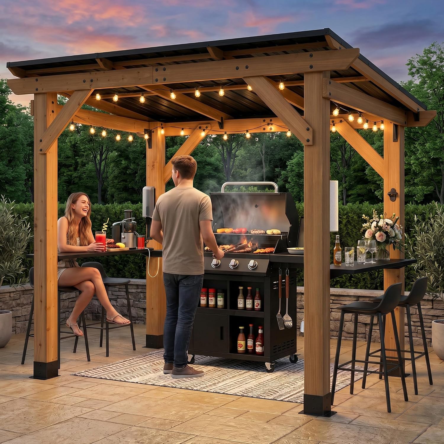 Gazebo de barbecue en bois de  - Outdoor Power For Gazebo avis et prix